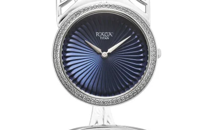 Titan Raga 95221VM01 Silver Quartz Analog Blue Dial With Sterling Silver Metal Strap And Case Watch For Women (Large)