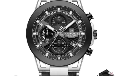 Naviforce 8073L For Men - Silver Black